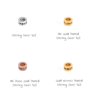 Pequeñas cuentas adicionales grabadas para collar o pulsera en plata de ley 925, chapada en oro rosa • ONLY BEADS
