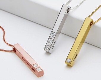 Personalized Bar Necklace - Etsy