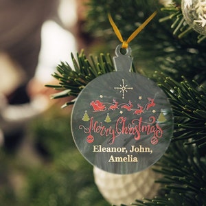 Special Engraved Christmas Holiday Ornament • Clear Acrylic • Personalized Christmas Tree Accessory Holiday Decor Gift for Xmas 2022