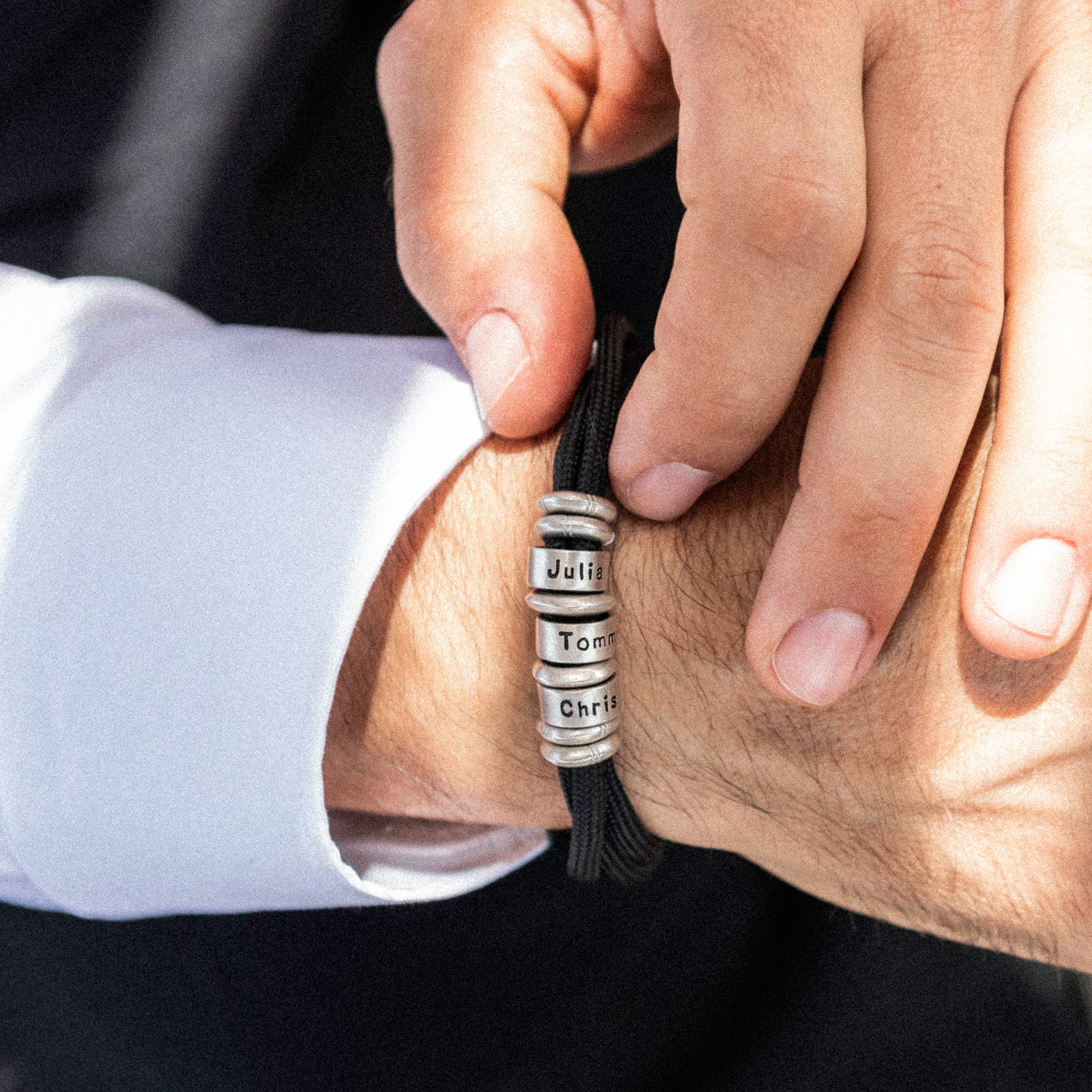 Personalized Mens Custom Bead Bracelet in Sterling Silver Etsy