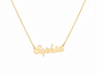 Custom Name Necklace, Stainless Steel Personalized Necklace, Minimalist Script Name Jewelry, Adjustable Chain Gift for Her