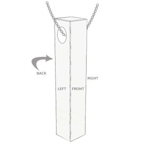 Personalized 3D Vertical Bar Necklace Customized 4 Sides with Engraving Jewelry Gifts for Her Mom Grandma Sister Mother's Day Gift image 9