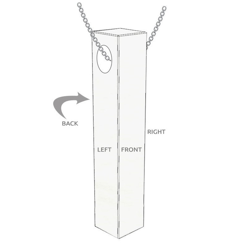 Personalized 3D Vertical Bar Necklace Customized 4 Sides with Engraving Jewelry Gifts for Her Mom Grandma Sister Mother's Day Gift zdjęcie 9