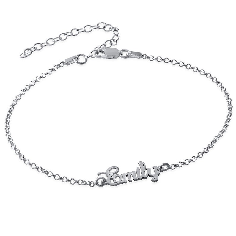 Dainty classic Name Jewelry Gift for Her Daughter Women Mom Personalized Silver 925 Name Anklet Bracelet Custom Handmade Delicate Anklet