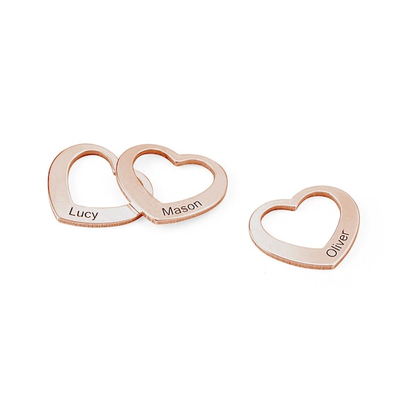 Personalized Engraved Heart Charm for Bangle Bracelet in 18K Gold Rose Gold  Silver 925 Without Bracelet Extra Heart Charms for Bracelets 