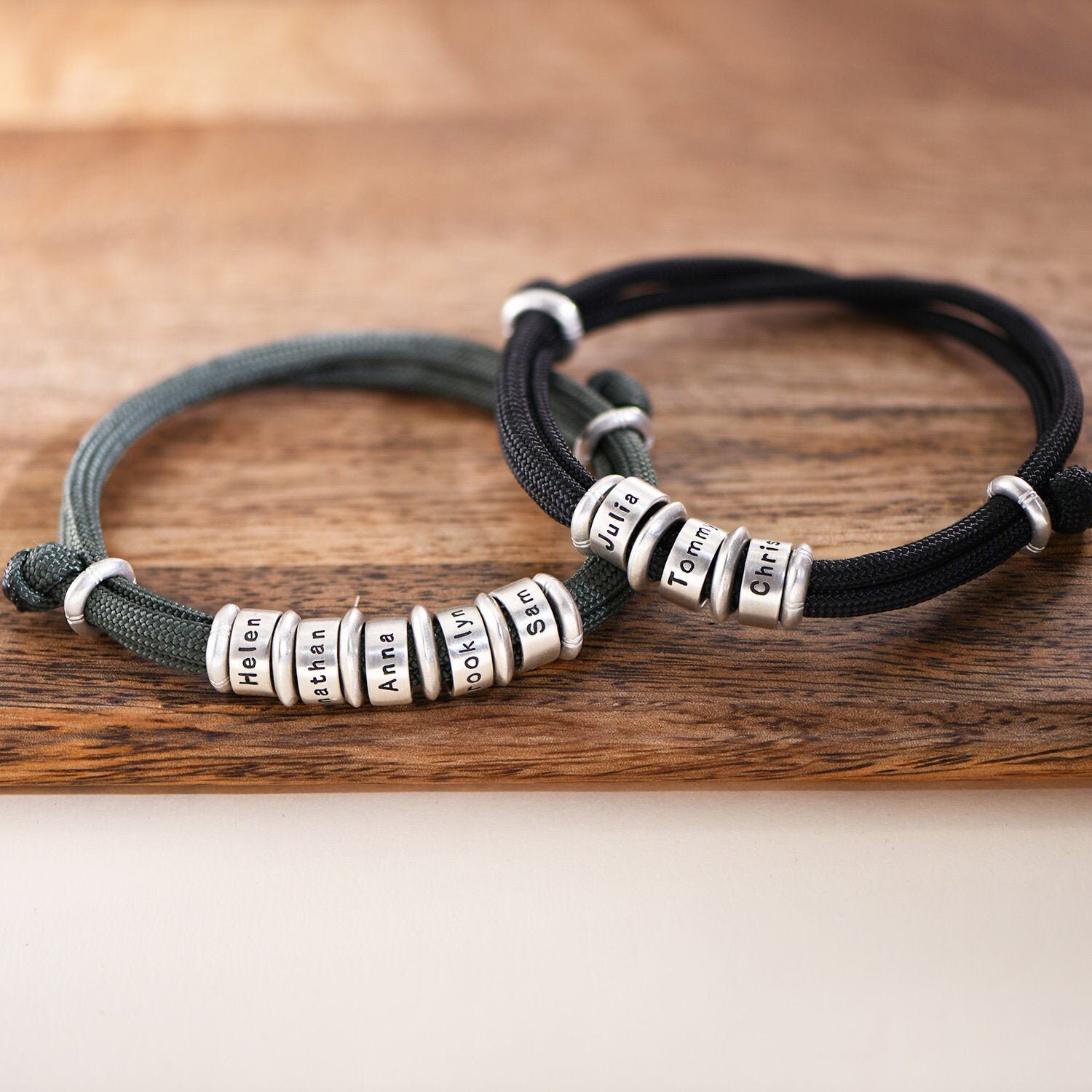 Personalized Mens Custom Bead Bracelet in Sterling Silver Etsy