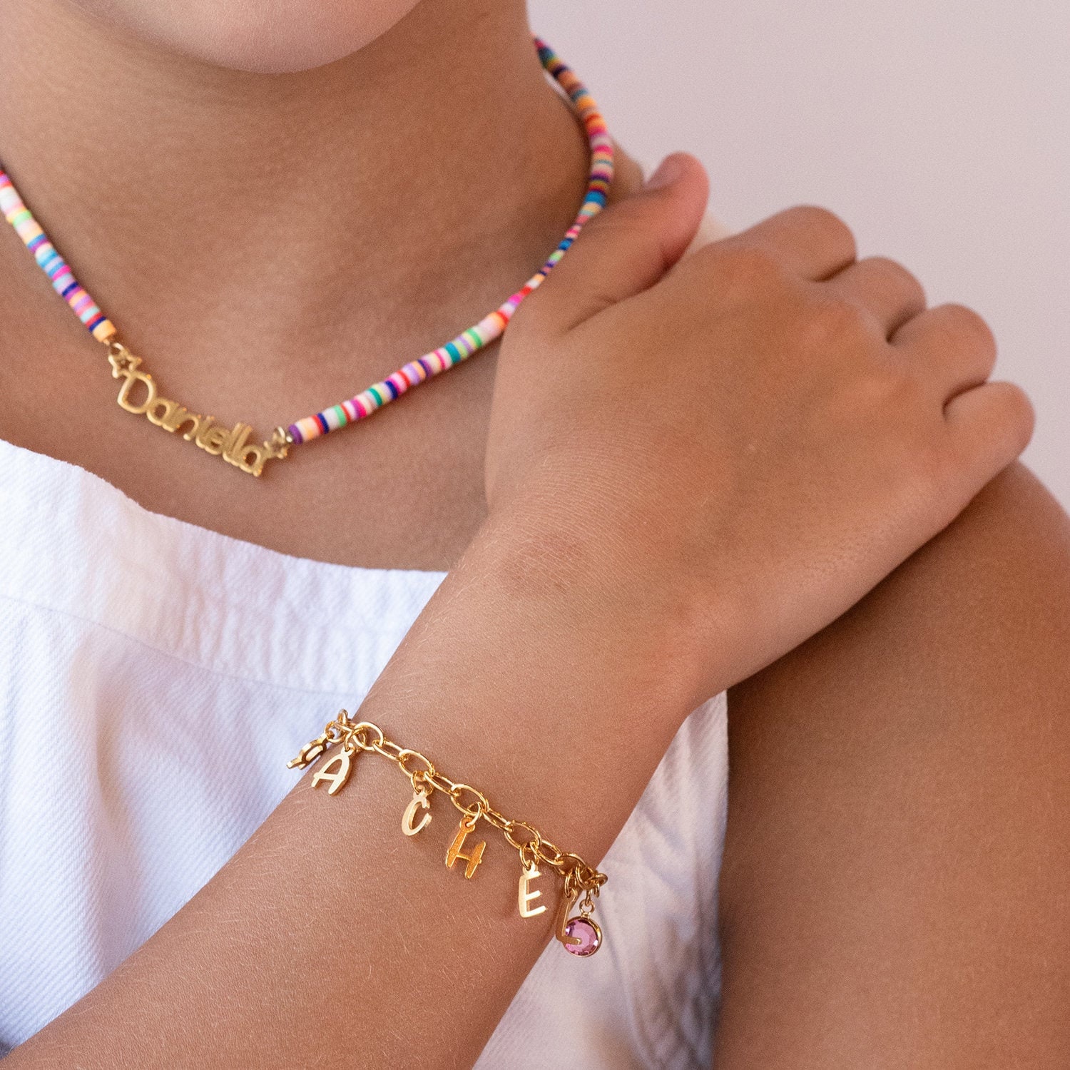 DIY Name Initial Letter Charm Bracelet