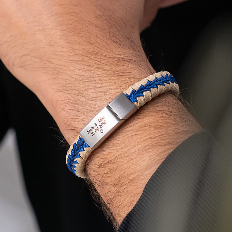 Personalized Engraved Men's Bracelet Stainless Steel Etsy