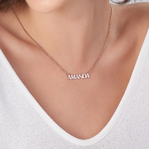 All Capital Letter Personalized Name Necklace Custom Layering Jewelry for Women, Mothers Sterling Silver / Gold Plated Christmas Gift image 6