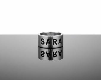 Custom Name Bead | Silver and Gold Engraved Charm | Personalized Bracelet Bead | Separate Letter Beads |  Personalized Name Charm