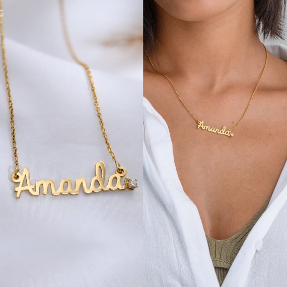 Custom Cursive Diamond Name Necklace 