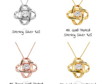 Collana Personalizzata In Argento Sterling Con Nome Inciso Da 1 A 6 Pietre Di Nascita