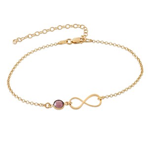 Personalized Infinity Symbol Dangle Birthstone Anklet Bracelet ...