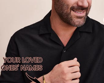 Father's Day Gift • Personalized Silver or Gold Men ID Bracelet • Custom Made Gold Men's Jewelry • Engraved Sterling Silver Jewelry for Dad
