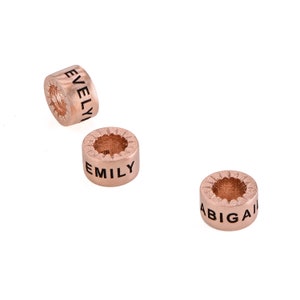 Small Engraved Extra Beads for Necklace or Bracelet in Sterling Silver