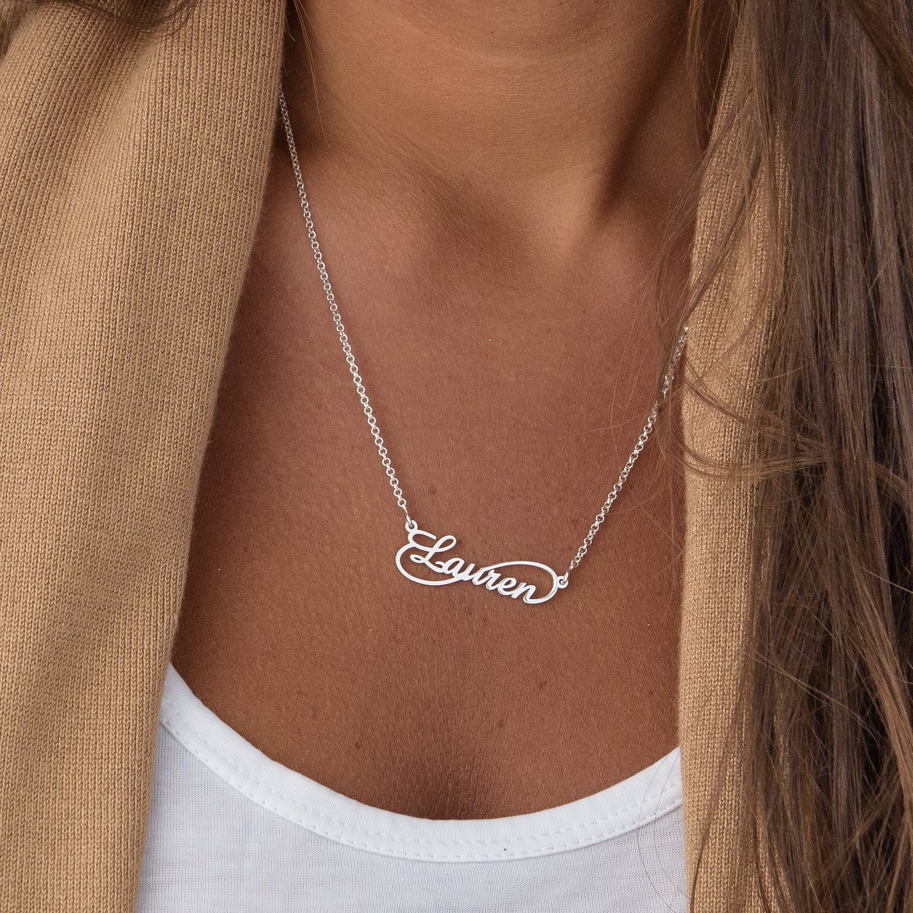 Collana infinito con nome in argento sterling 925 con 1/2/4/6 nomi personalizzato, Collana Infinito con Nome in Argento/Oro Rosa/Oro (1 nome