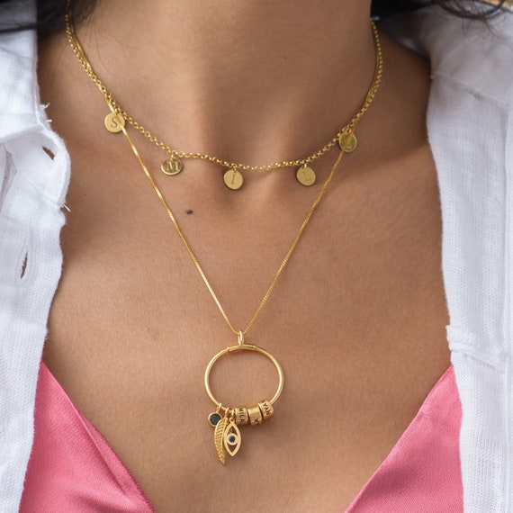 18K Gold Plated Choker Initials 