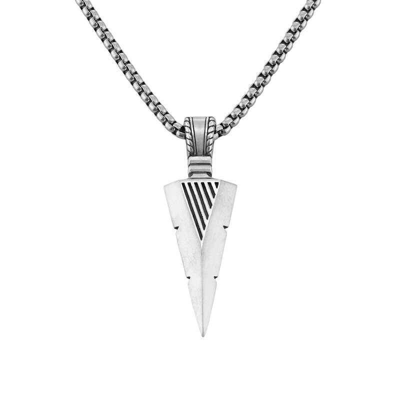 Personalized Men's Arrow Necklace Sterling Silver925 Etsy