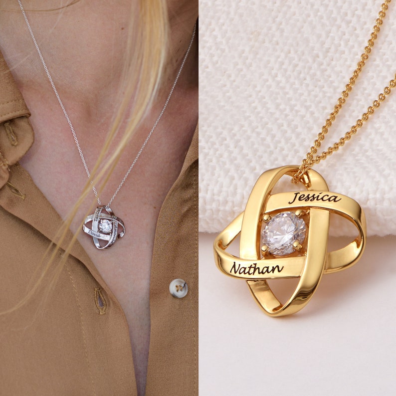 Customizable Eternal Pendant Mama Name Necklace Cubic Zirconia ...