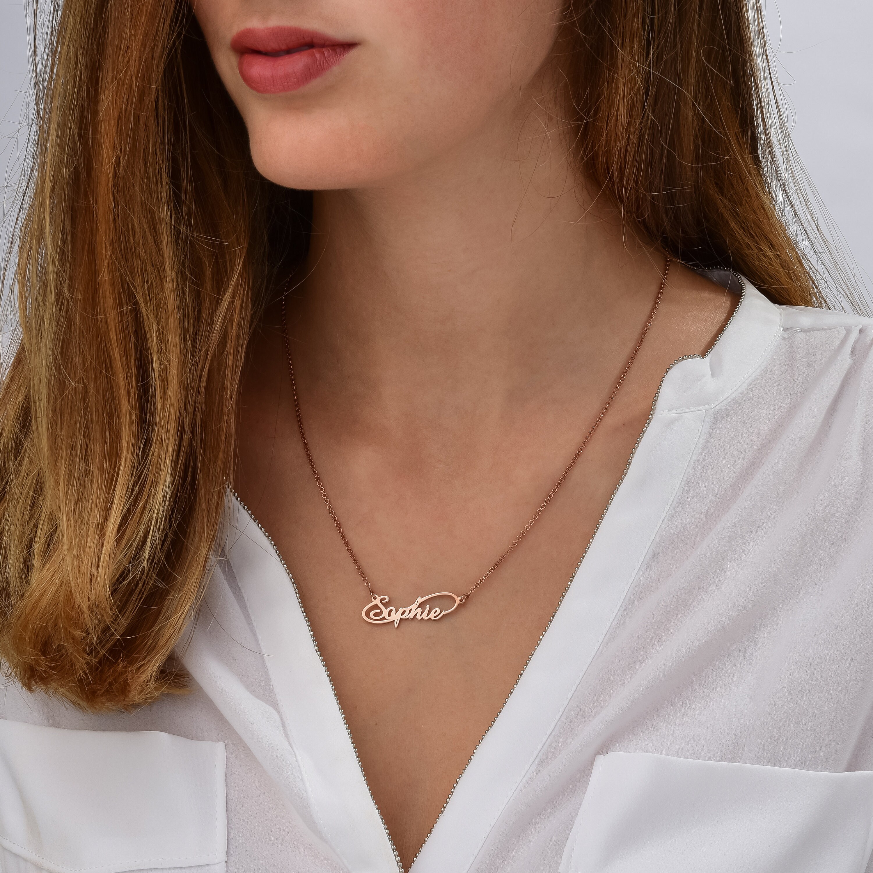 Collana Personalizzata Con 2 Nomi E Simbolo Infinito - Gioiello In Acciaio Inox 316L Placcato Oro/Oro Rosa/Argento - 2