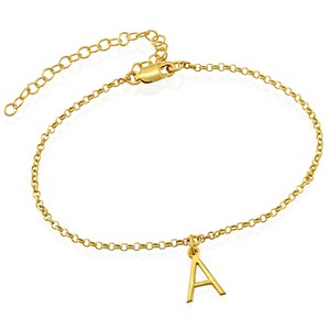 Anklet bracelet gold with initials Clearance