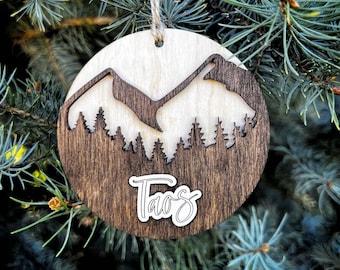 Taos ornament wood Taos New Mexico ornament travel keepsake ornament