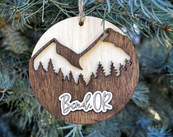 Bend Oregon ornament wood Bend Oregon ornament travel keepsake ornament