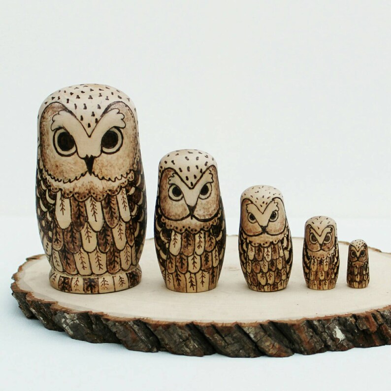 owl matryoshka dolls