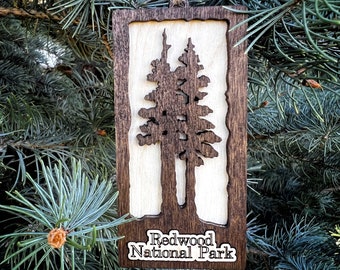 Redwood ornament redwood National park California ornament keepsake personalization