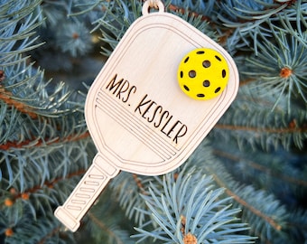 Pickle ball ornament, custom personalization, Pickleball Christmas ornament