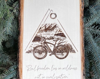 Vélo mur art vélo citation bois mural suspendu tranche art cycliste cadeau Road bike wood art
