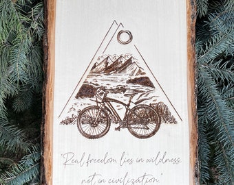 Bike wall art bike quote wood wall hanging slice art cyclist gift Road bike wood art