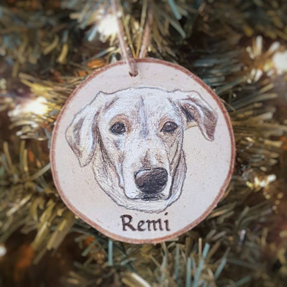 pet ornament, dog portrait ornament wood, pet loss ornament, Custom order ornament, dog wood ornament