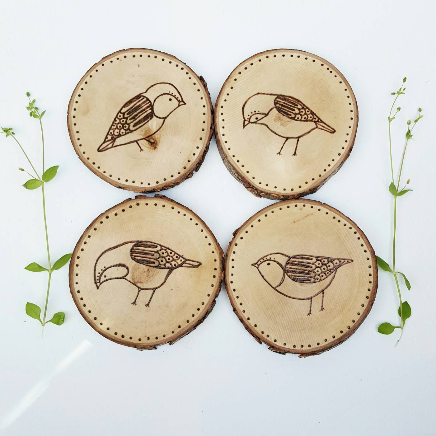 Bird Wood Coasters bird lover gift woodburned coasters Etsy