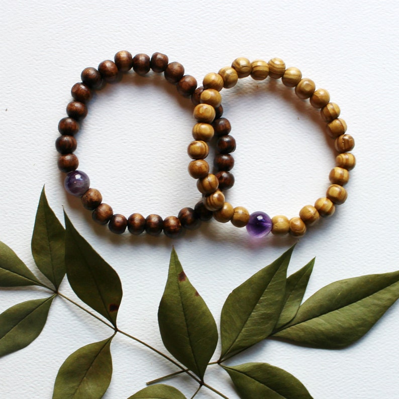 Simple Wood bracelet stone wood bracelet olive wood unisex bracelet gifts her gifts for him