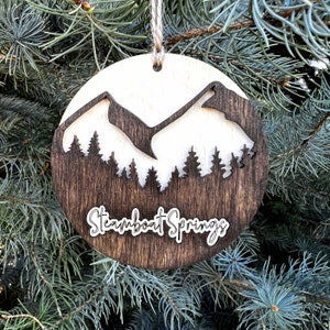 Steamboat springs ornament wood Steamboat Springs Colorado ornament travel keepsake ornament