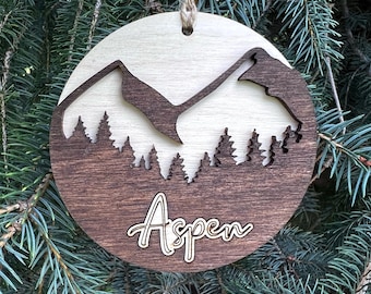 Aspen Colrado Ornament Colorado Ski town keepsake Breckenridge Vail Keystone ski town ornament custom city ornament