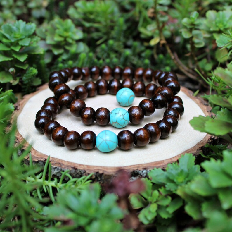 Simple Wood bracelet stone wood bracelet olive wood unisex bracelet gifts her gifts for him