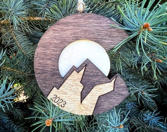 BULK ORDER 20 Colorado mountains ornament layered CO ornament Christmas ornament realtor gift