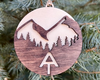 Appalachian trail ornament, hiker wood ornament, Appalachian trail gift keepsake