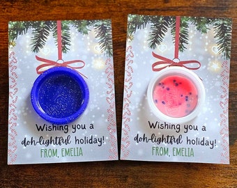Christmas Play Doh Favor, Holiday Play Doh Favor, Kids Christmas Party Favors, Christmas Classroom Gift, Class Christmas Gift, Holiday Favor