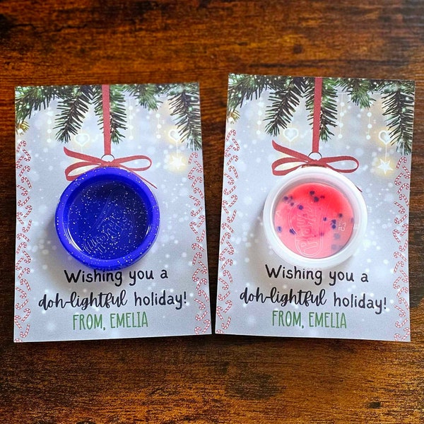 Christmas Play Doh Favor, Holiday Play Doh Favor, Kids Christmas Party Favors, Christmas Classroom Gift, Class Christmas Gift, Holiday Favor