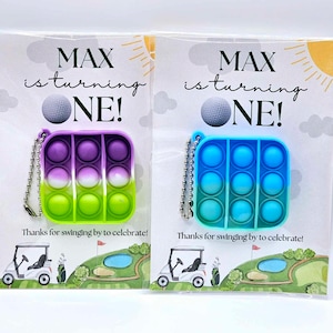 Hole in one party favors, Golf birthday party, first birthday party, golf birthday theme, golf party theme, hole in one, pop it party favor