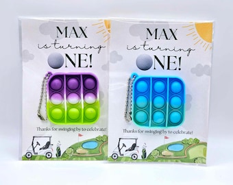 Hole in one party favors, Golf birthday party, first birthday party, golf birthday theme, golf party theme, hole in one, pop it party favor