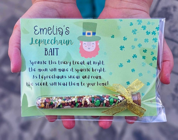 Personalized Leprechaun Bait, Leprechaun Bait, Leprechaun Food, St Patrick's Day, Kids St. Patrick's Day Activity, Leprechaun Trap