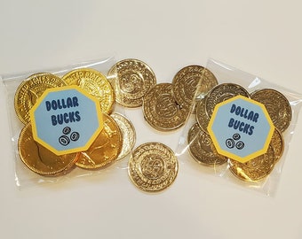Coin Party Favors, Kids Party Favors, Classroom Favors, Chocolate Coin Favors