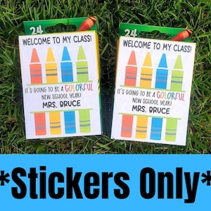 Back to school favors, Back to school gifts, Classroom favors, Back to school student gift, Back to School, Crayon Favors, STICKERS ONLY