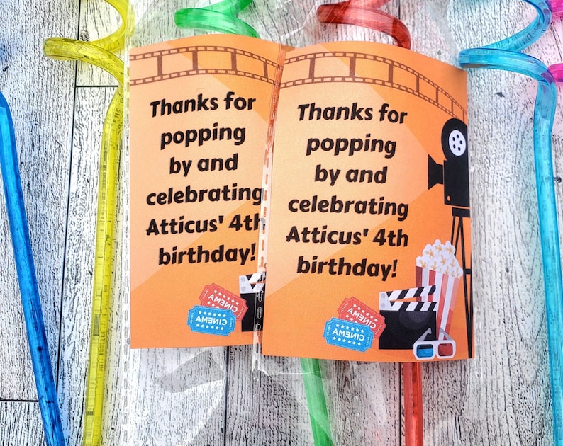 Movie Night Party Favors, Movie Night Birthday Party, Movie Birthday Party, Kids Movie Night, Family Movie Night, Movie Premier Party image 3