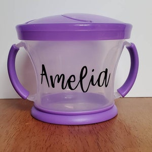Kids Personalized Snack Containers, Customized Munchkin Snack Containers, On the go snacks