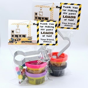 Construction Play Doh Party Favors, Construction Birthday Party, Construction Birthday Favors, Kids Birthday, Kids Play Doh kits